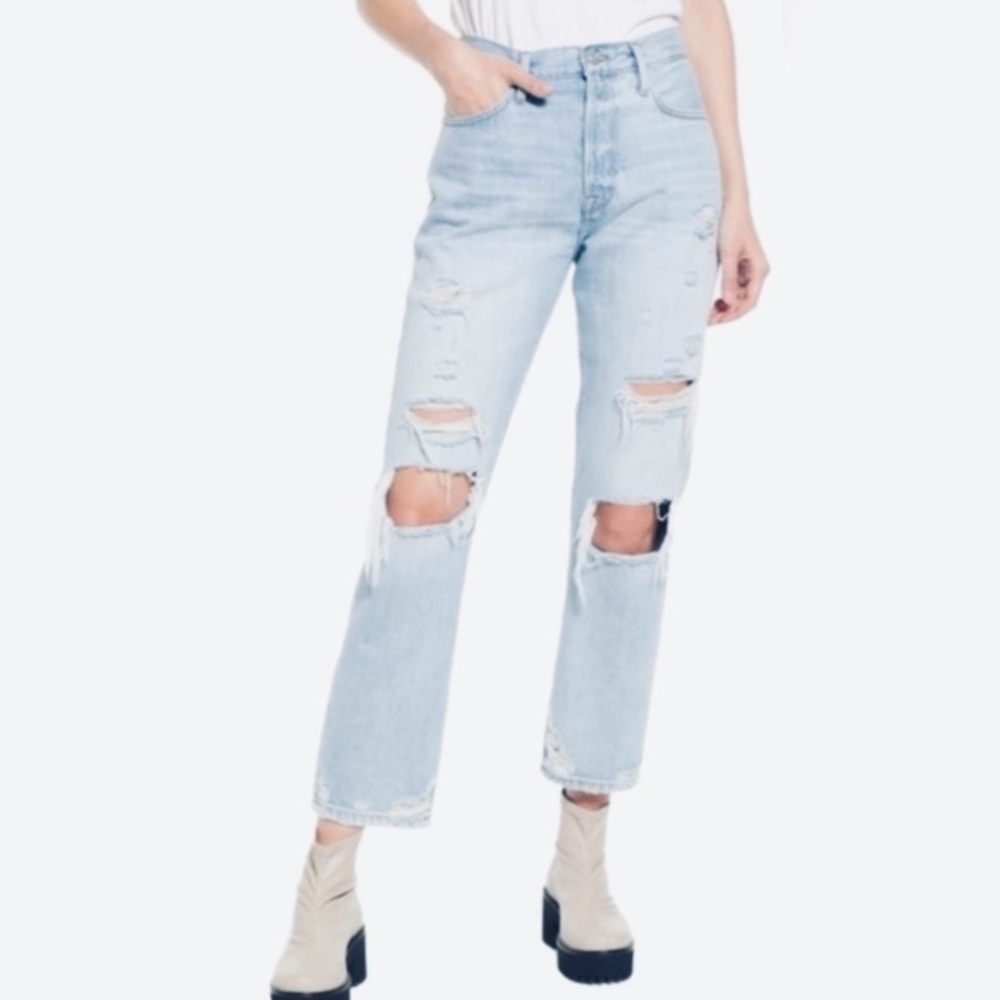 NWOT FRAME Le Original High-waisted Button Fly in Natoma Grind Wash Size 25